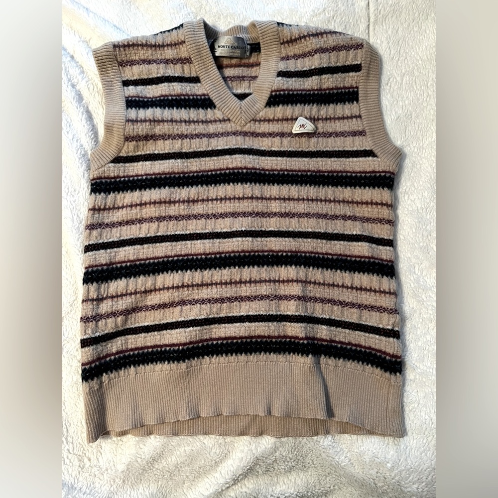 VINTAGE Monte Carlo 100% Magna Wool Sweater Vest